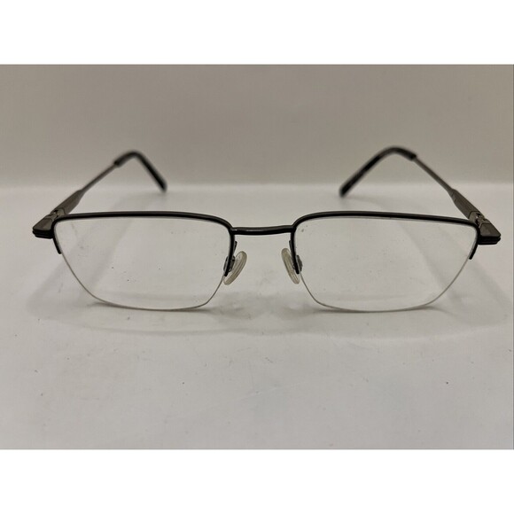 Turboflex Eyeglasses TF560 Half Rim Designer Frames Only Black 53-18-140 - Picture 1 of 6